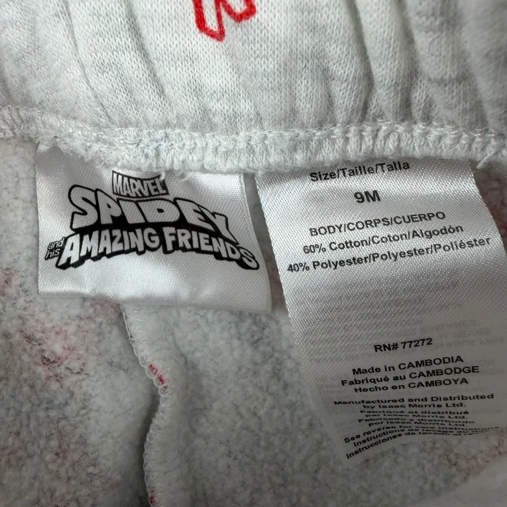 Marvel‎ Spidey and His Amazing Friends Jogger Pants Kids 9M Gray Fleece